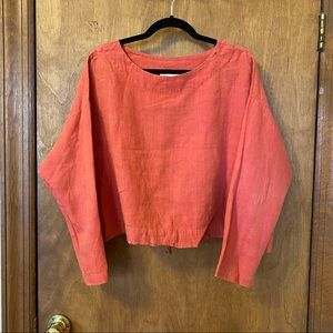 Bryn Walker Oversized Linen Top, Coral